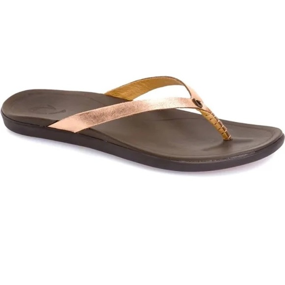 Olukai - Women's Ho'Opio Leather Copper Dark Java size 10 - Picture 1 of 6